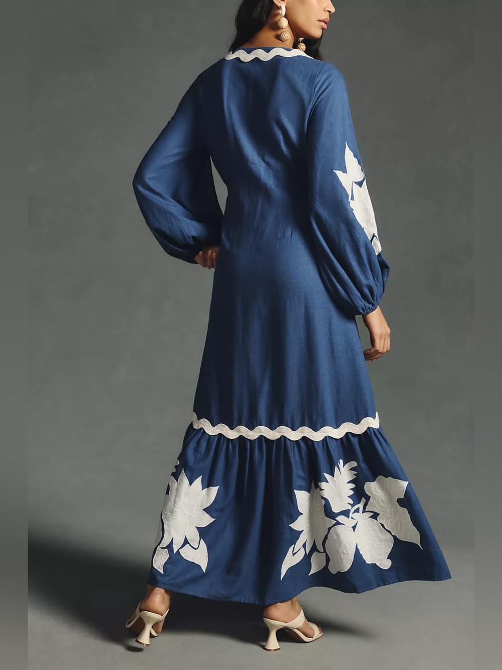 Farm Rio Embroidered Long-Sleeve Dress - Small - Picture 2 of 10